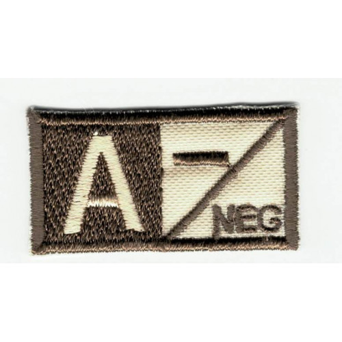 Patch embroidery BLOOD GROUP A NEGATIVE 4cm x 2cm