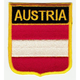 Patch embroidery  SHIELD FLAG AUSTRIA 6cm x 7cm