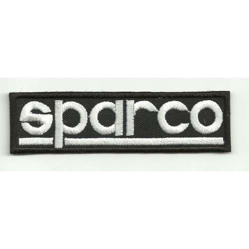 Parche bordado SPARCO  NEGRO12,5cm x 3cm