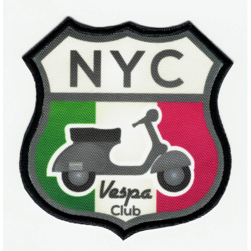 Embroidered patch VESPA CLUB NYC 7.5cm X 8cm