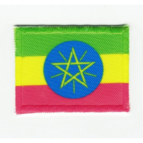 Parche bordado y textil ETIOPIA 4cm x 3cm