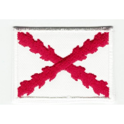Patch embroidery and textile BURGUNDY CROSS FLAG OR ST. ANDREW FLAG 7CM x 5CM