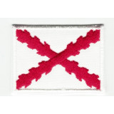 Patch embroidery BURGUNDY CROSS FLAG OR ST. ANDREW FLAG 7CM x 5CM